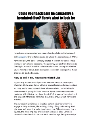 Could your back pain be caused by a herniated disc? Here’s what to look for
