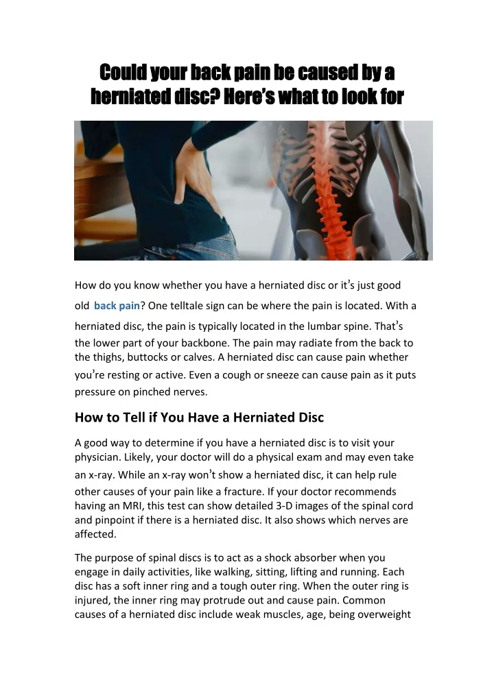 could couldyour herniated herniateddisc