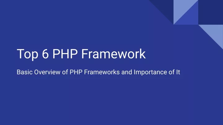 top 6 php framework