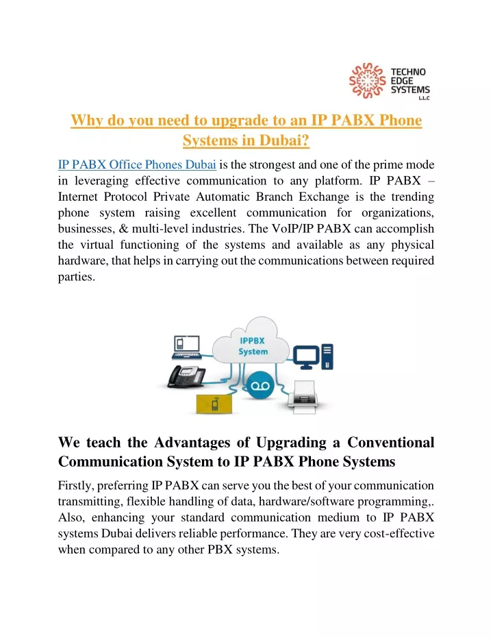 why do you need to upgrade to an ip pabx phone
