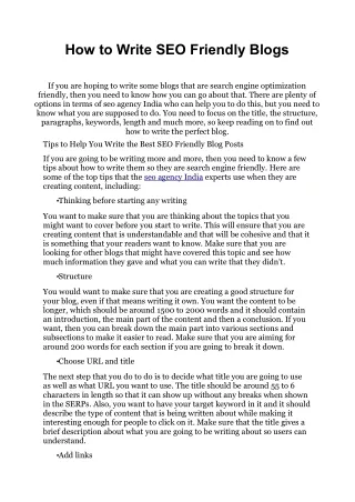 how to write seo friendly blogs