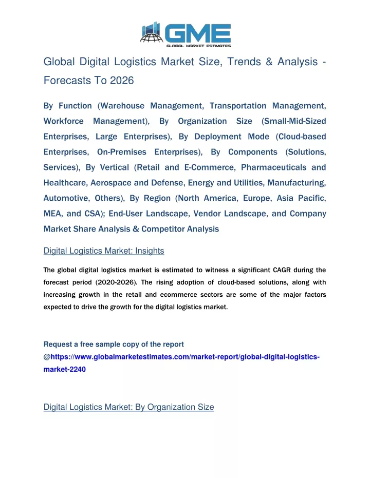 global digital logistics market size trends