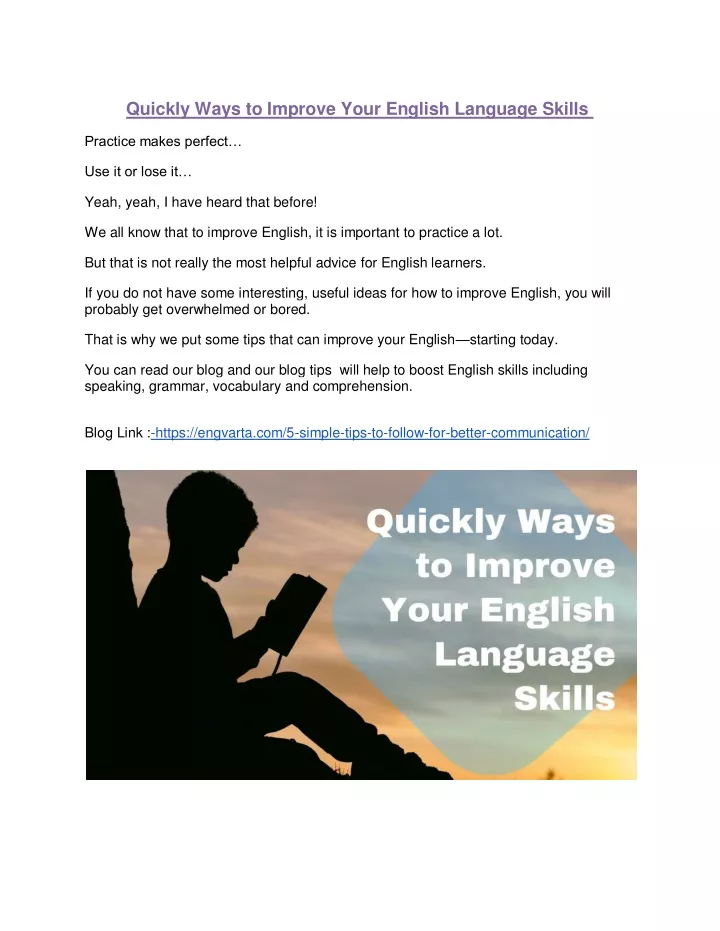 quickly ways to improve your english language