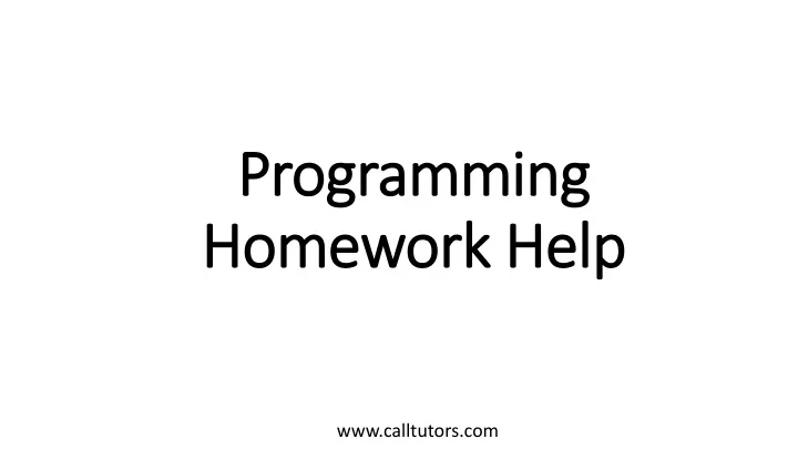 programming homework help