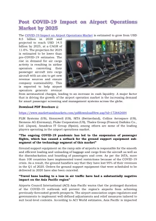 the covid 19 impact on airport operations market