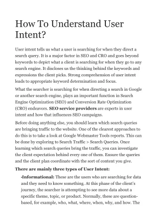 how to understand user intent
