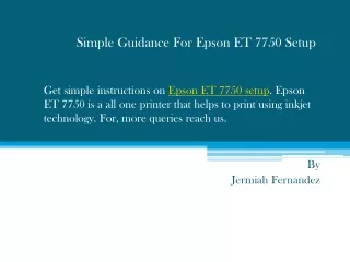 simple guidance for epson et 7750 setup