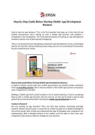 step by step guide before starting mobile