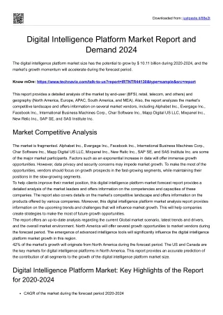 Digital Intelligence Platform Market Trends 2024