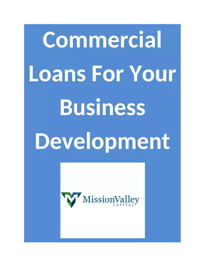 commercial loans for your business development