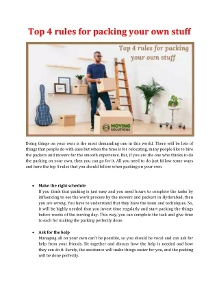 top 4 rules for packing your own stuff