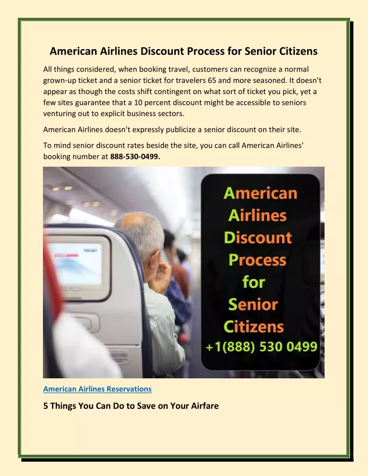 american airlines discount process for senior