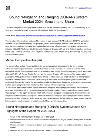 Sound Navigation and Ranging (SONAR) System Market Growth Forecast 2024