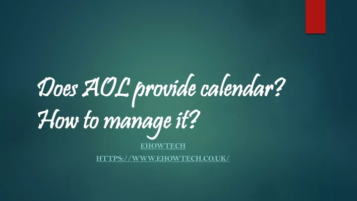 does aol provide calendar how to manage it