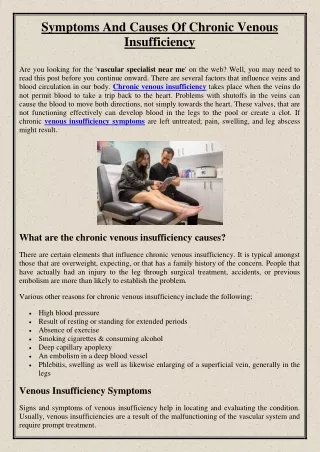 symptoms and causes of chronic venous