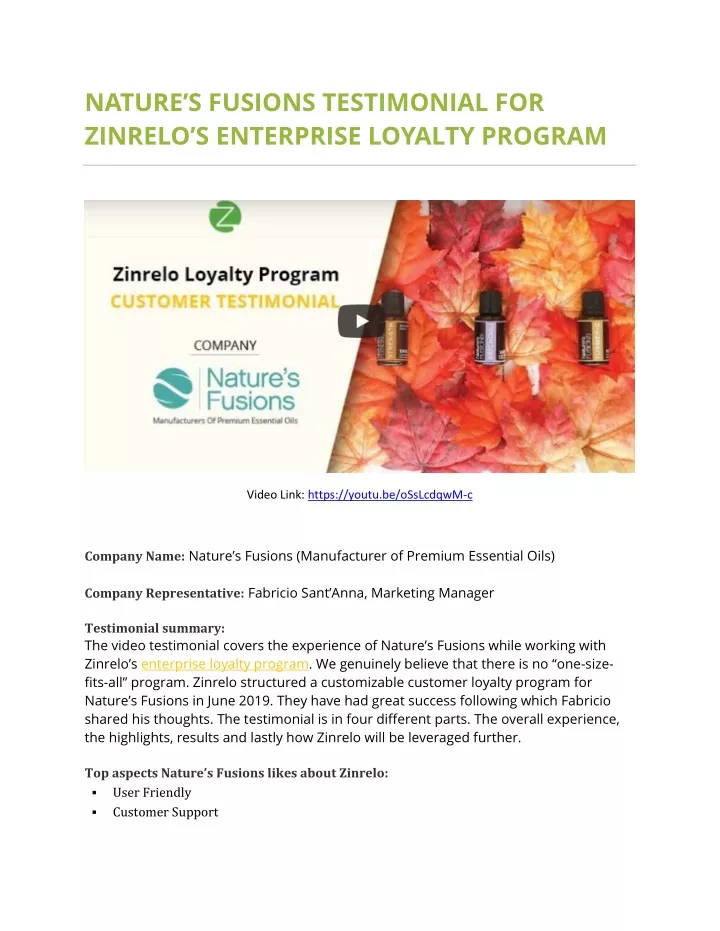 nature s fusions testimonial for zinrelo