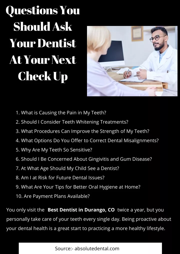 questions you should ask your dentist at your