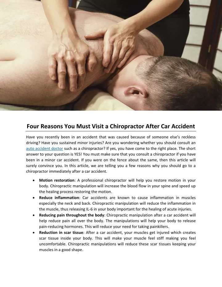 four reasons you must visit a chiropractor after