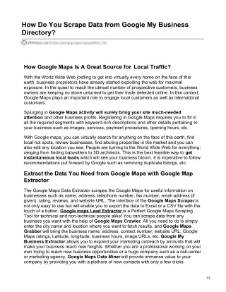 how do you scrape data from google my business