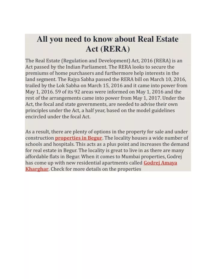 all you need to know about real estate act rera