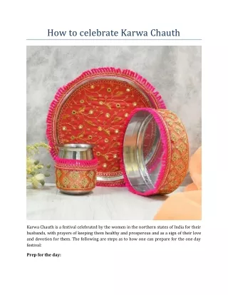 how to celebrate karwa chauth
