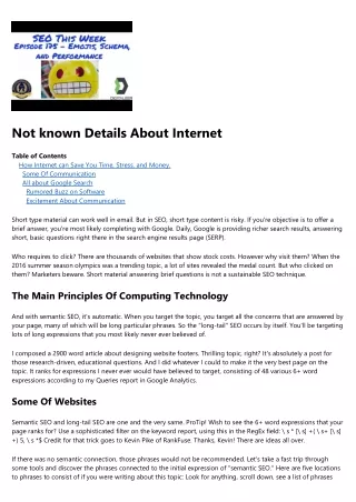 not known details about internet