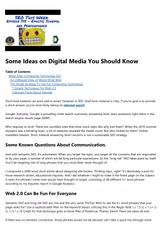 some ideas on digital media you should know