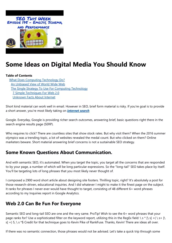 some ideas on digital media you should know
