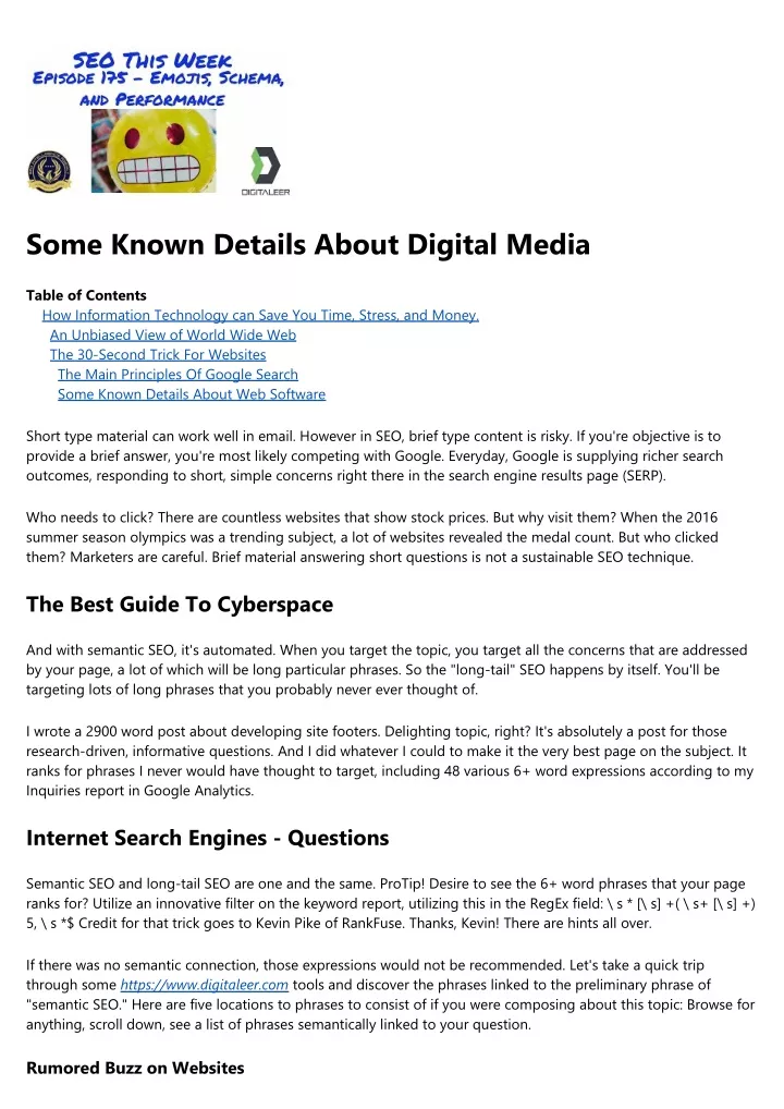some known details about digital media