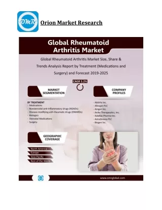 Global Rheumatoid Arthritis Market Size, share, Industry Growth, Future Prospects, Opportunities, Forecast 2019-2025