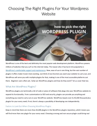 choosing the right plugins for your wordpress