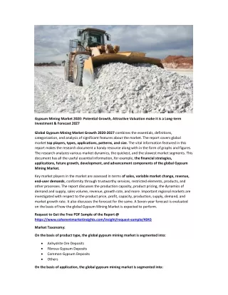 gypsum mining market 2020 potential growth