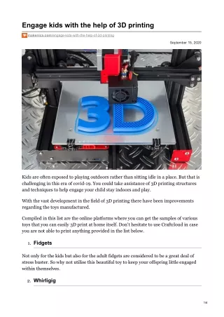 Engage kids with the help of 3D printing