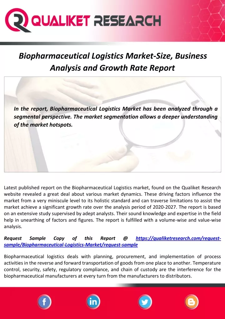 biopharmaceutical logistics market size business