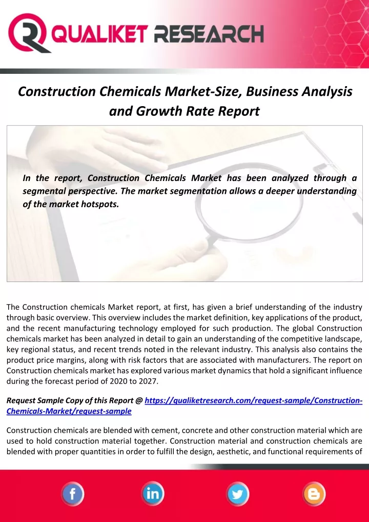 construction chemicals market size business