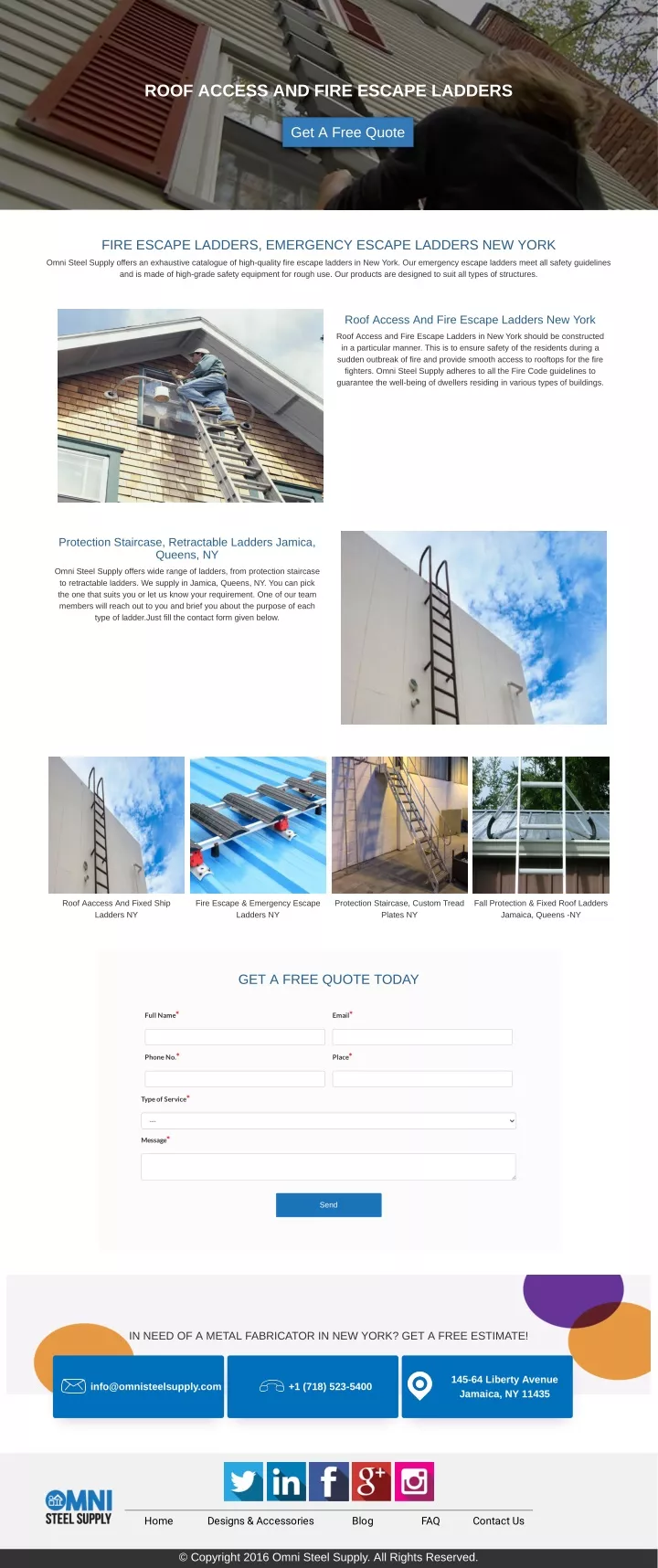 roof access and fire escape ladders