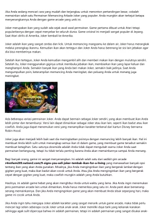 10 Wrong Answers to Common joker tembak ikan Questions: Do You Know the Right Ones?