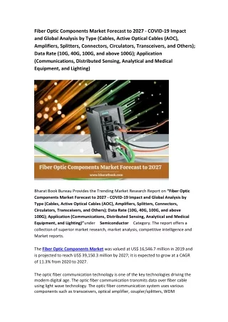 Global Fiber Optic Components Market Research Report 2027