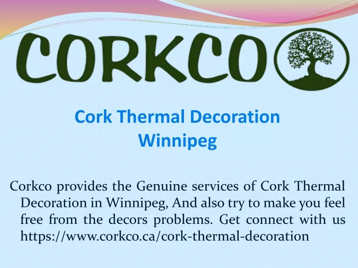 cork thermal decoration winnipeg