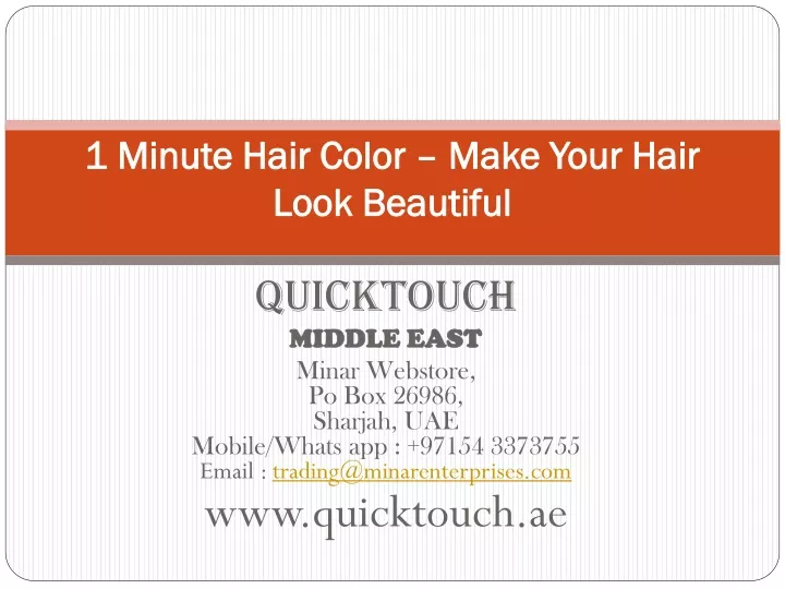 1 minute hair color make your hair look beautiful