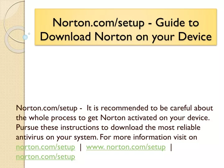 norton com setup guide to download norton on your device