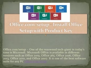 Office.com/setup - Install Office Setup with Product Key