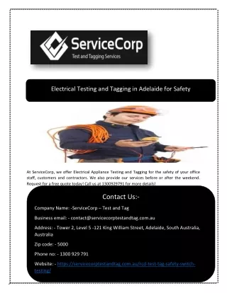 electrical testing and tagging in adelaide