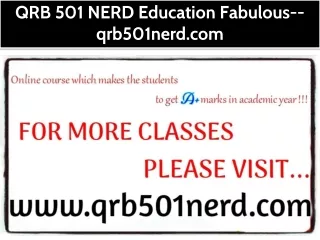 QRB 501 NERD Education Fabulous--qrb501nerd.com