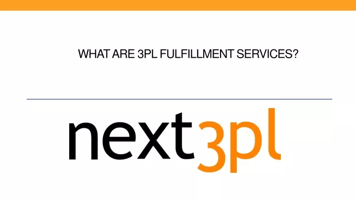 what are 3pl fulfillment services