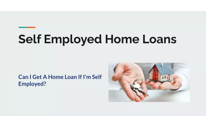 self employed home loans