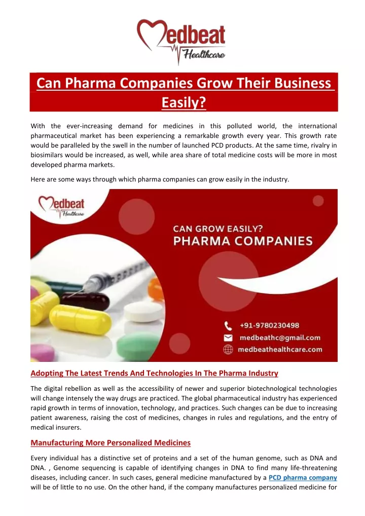 can pharma companies grow their business easily