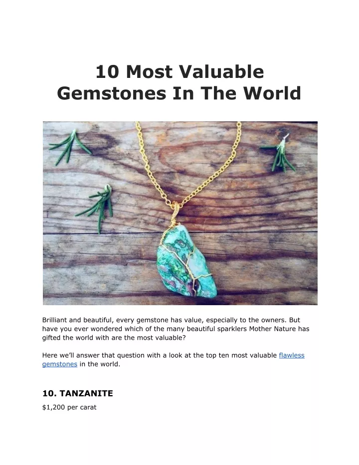 10 most valuable gemstones in the world