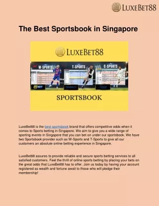 Sportsbook in Singapore - LuxeBet88