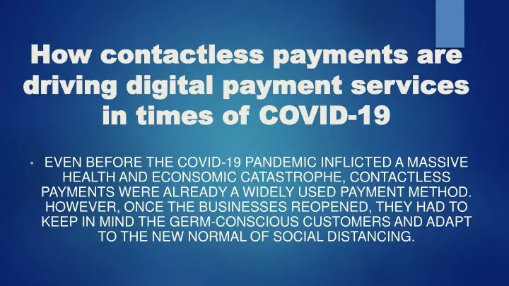 how contactless payments are driving digital payment services in times of covid 19